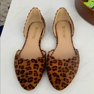 Leopard scalloped dorsay flats